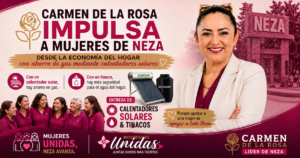 Carmen de la Rosa impulsa a mujeres de Neza desde la economía del hogar con ahorro de gas mediante calentadores solares